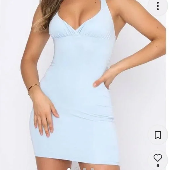 white fox blue dress Everybody's Watching Maxi Dress Baby Blue